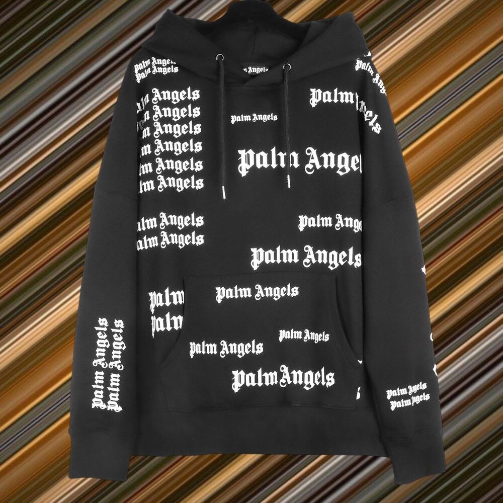 Palm Angels Black Hooded Sweatshirt